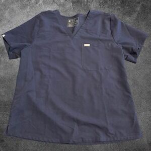 FIGS Catarina Scrub Top XXL Navy Blue V Neck Medical Uniform Nurse Healthcare